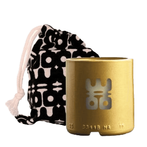 WOO Sustainable Scented Candle |  Upcycled Vodka Bottle | Gold | 25 Hr Burn Time