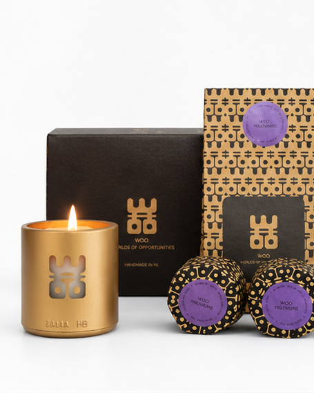 WOO gouden kaars cadeauset productfoto 1