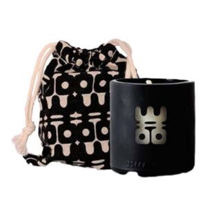 WOO Sustainable Scented Candle |  Upcycled Vodka Bottle | Black | 25 Hr Burn Time