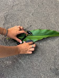 laying down products at leaf ground