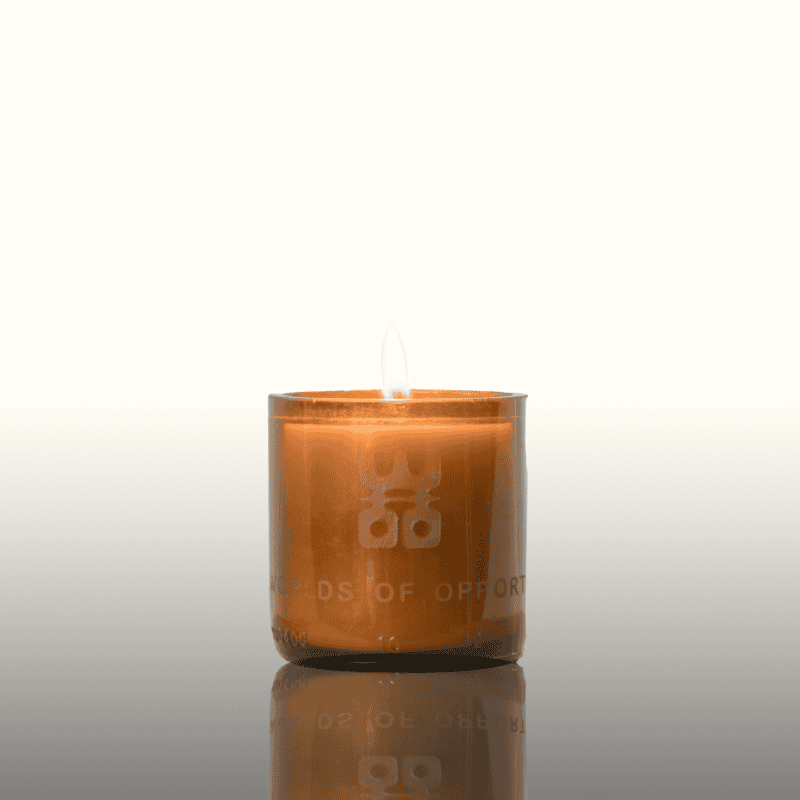 WOO Sustainable Scented Lucky Candle |  Upcycled Beer Bottle | 25 Hr Burn Time